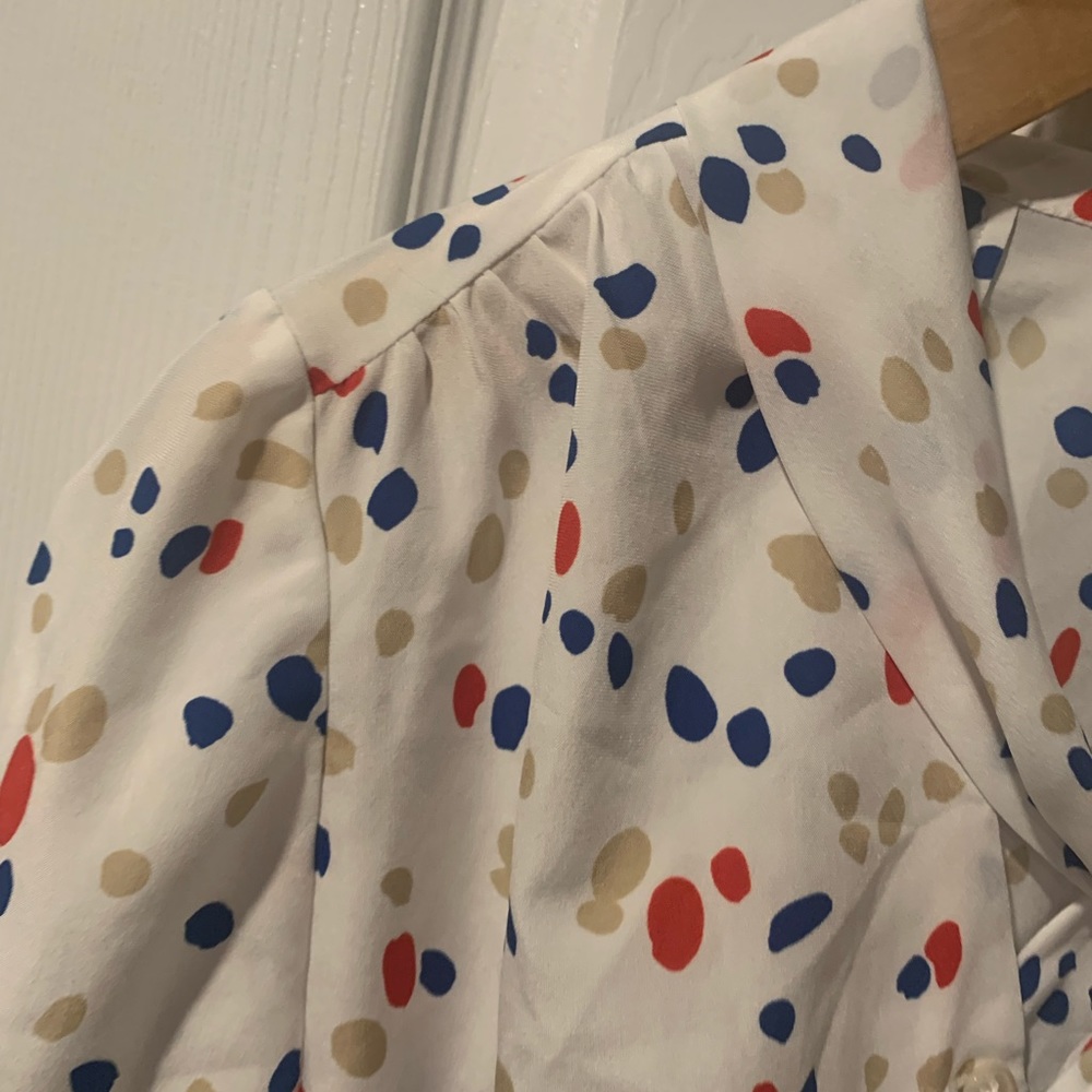 Vintage Spotted shirt with a tie bow around the collar